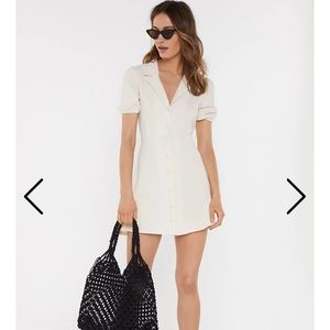 Nasty Gal Button-Down Linen Dress